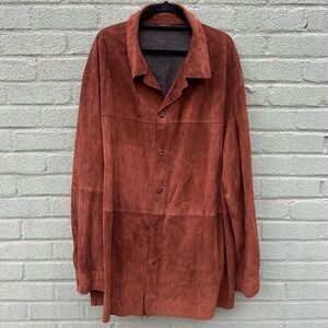 Men's Brown Italian Suede Trench Coat
